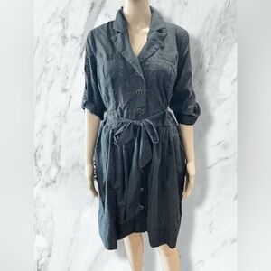 B. SMART sheer shirt dress, leopard print with pockets. Belted, button up-12